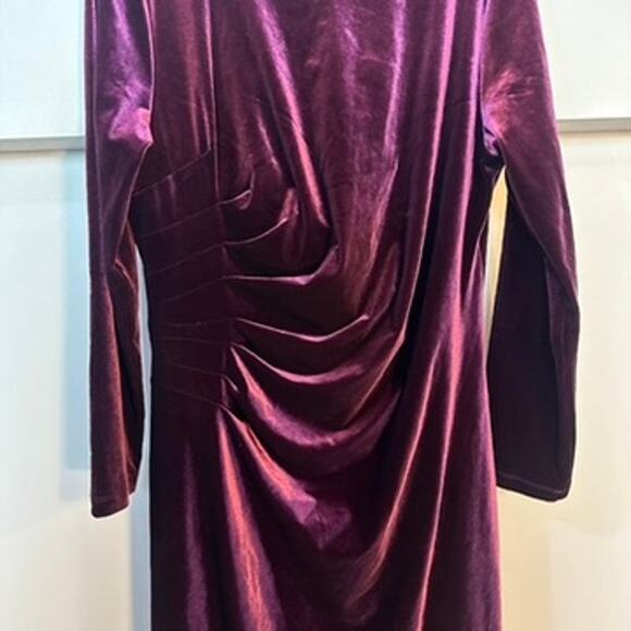 Soft Surroundings SZ XL Lisabetta GORGEOUS Purple Velvet Dress Long Sleeve EUC - Picture 3 of 10
